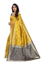 Vamika Banarasi Jacquard Weaving Yellow Saree (Dangal Yellow)
