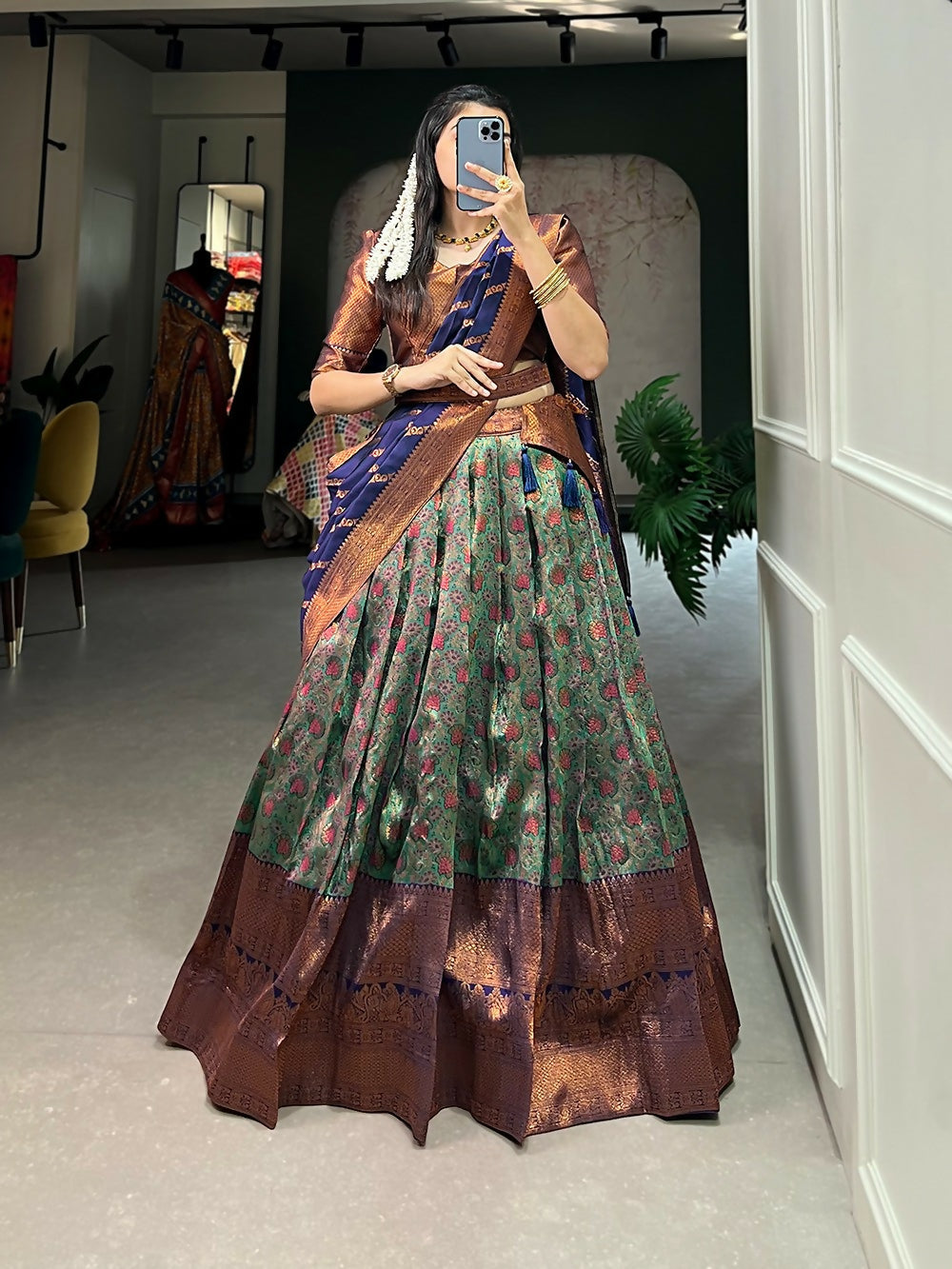 Vastranavya Specially Design To Wear In Wedding, Functions And Special Occasions Lehenga Choli - Navy Blue