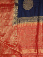Kalamandir Woven Design Navy Blue Silk Blend Saree