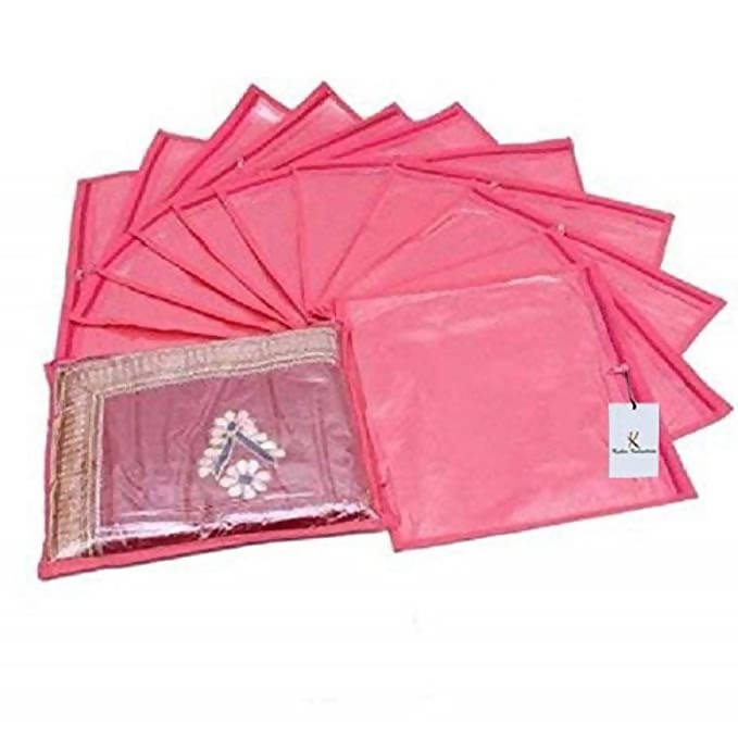 Kuber Industries Single Packing Saree Cover 24 pcs Set (Pink)