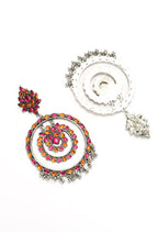 Mominos Fashion Johar Kamal Women's Pink & Orange Kundan Circles Earrings - Distacart