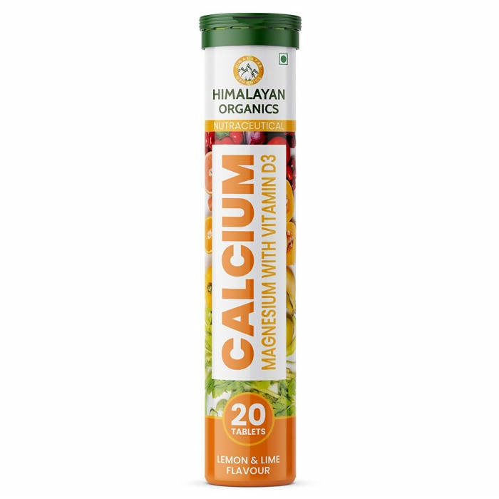 Himalayan Organics Calcium, Magnesium With Vitamin D3 Lemon & Lime Flavour: 20 Tablets