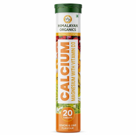 Himalayan Organics Calcium, Magnesium With Vitamin D3 Lemon & Lime Flavour Tablets