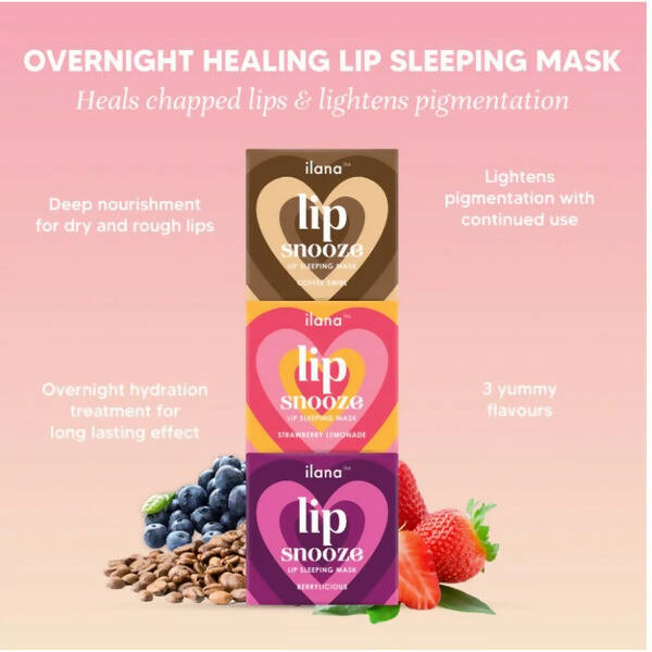 Ilana Lip Snooze Overnight Healing Vegan Lip Mask - Strawberry Lemonade