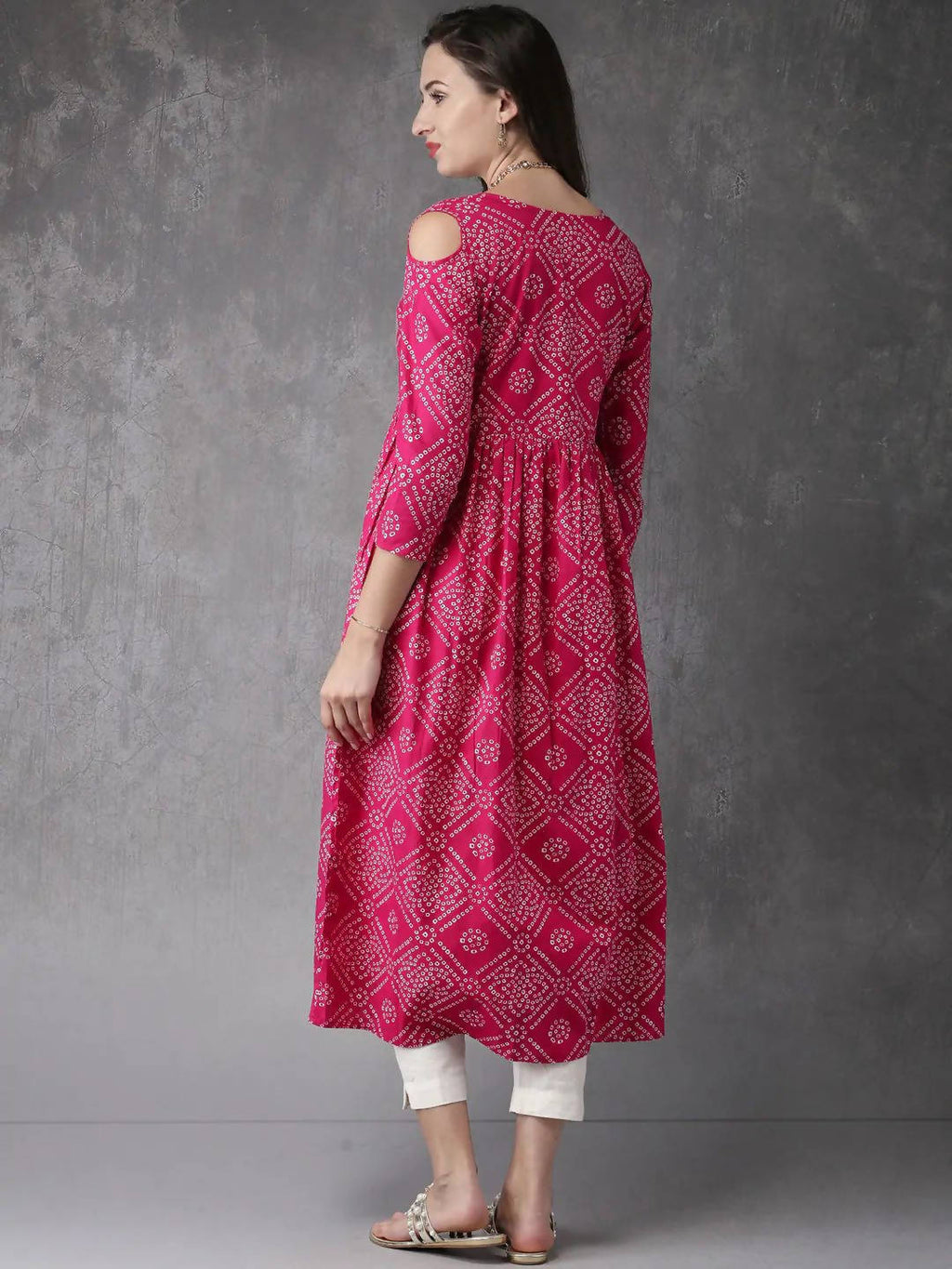Vamika Pink Cotton Printed Party/Casual Wear Kurti - Distacart