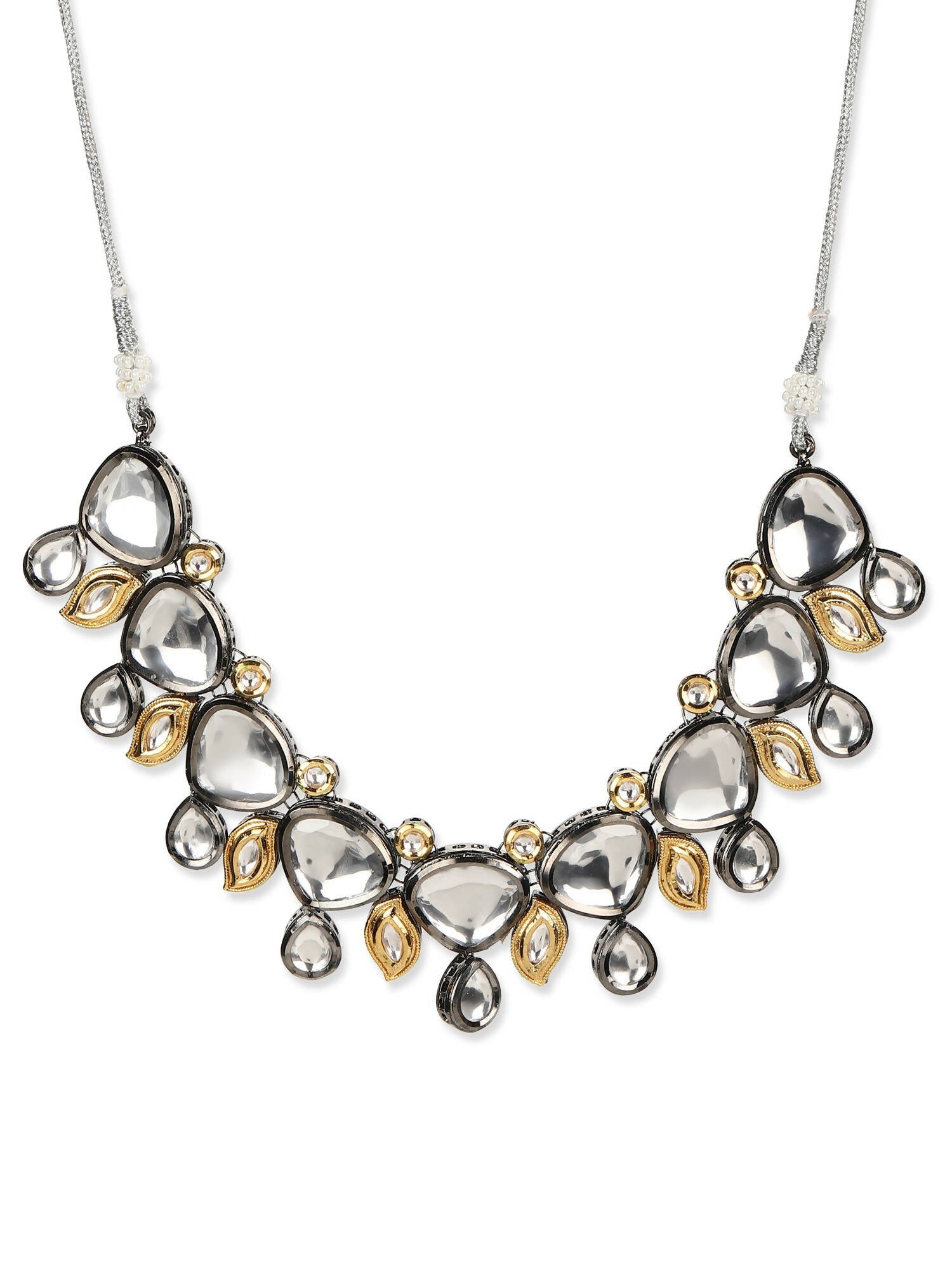 Women's Rhodium-Plated Necklace - Ruby Raang - Distacart