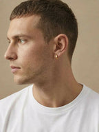NVR Men's Gold Plated Hoop Earrings - Distacart