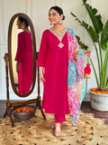 The52 Floral Chanderi Silk Fabric Straight Kurta, Pant and Dupatta Set - Distacart