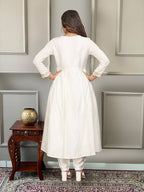 The52 Women's Gorgeous Embroidery Chandrei Fabric Straight Kurta, Pant and Dupatta Set - Distacart