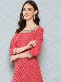 Yufta Red Ethnic A-Line Maxi Dress - Distacart