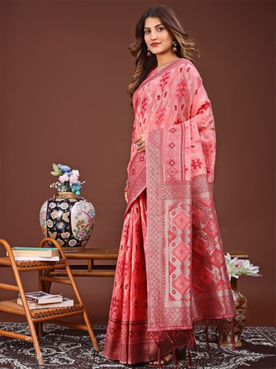 Anaita Red Banarasi Silk Saree With Blouse - Distacart