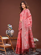 Anaita Red Banarasi Silk Saree With Blouse - Distacart