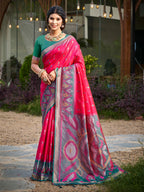 Anaita Red Soft Silk Saree With Floral Printed Work With Blouse - Distacart