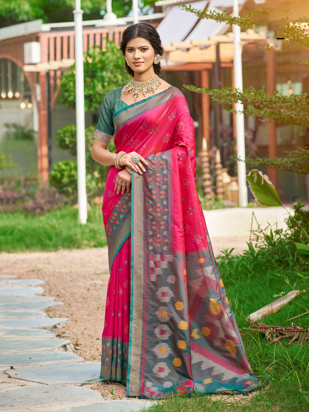 Anaita Red Soft Silk Saree With Floral Printed Work With Blouse - Distacart