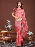 Anaita Red Banarasi Silk Saree With Blouse - Distacart