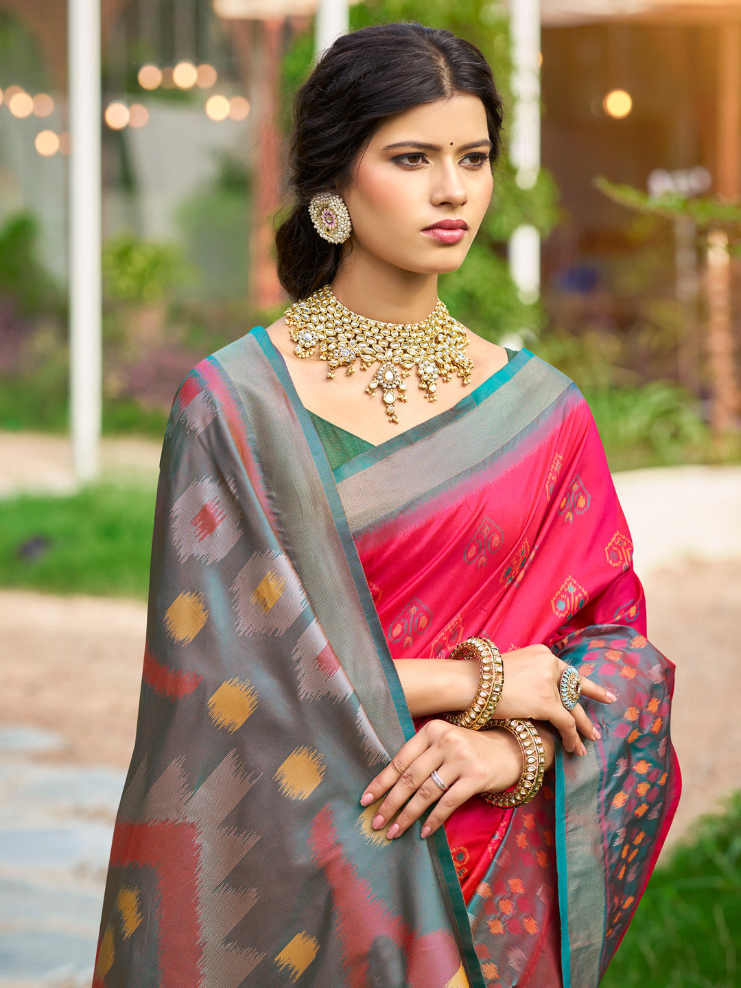 Anaita Red Soft Silk Saree With Floral Printed Work With Blouse - Distacart