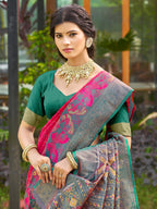 Anaita Red Soft Silk Saree With Floral Printed Work With Blouse - Distacart
