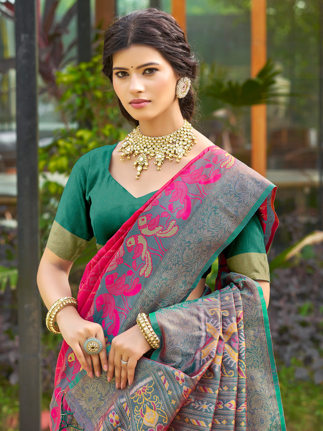 Anaita Red Soft Silk Saree With Floral Printed Work With Blouse - Distacart