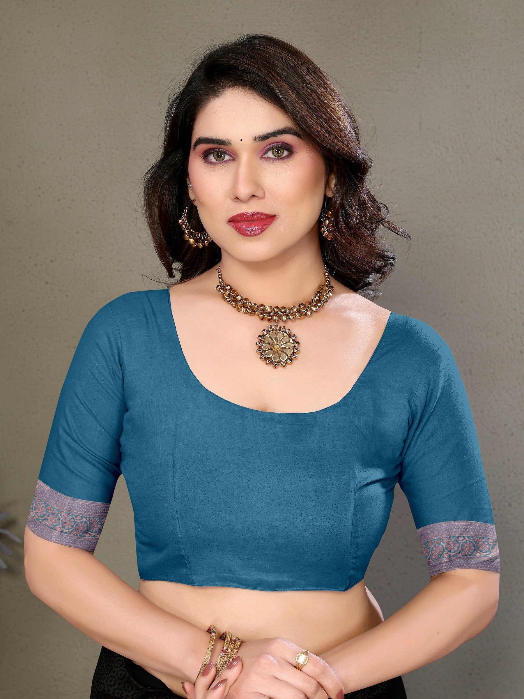 Vedant Vastram Litchi Silk Banarasi Silk Saree - Rama - Distacart