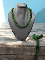 Inhanns Noor-E-Jalwa – Handmade Crystal Bead Necklace -Adjustable - Green Only Necklace