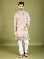 Vastranavya Ivory Exclusive Festival Wear Viscose Silk Thread & Sequence Embroidered Work Kurta