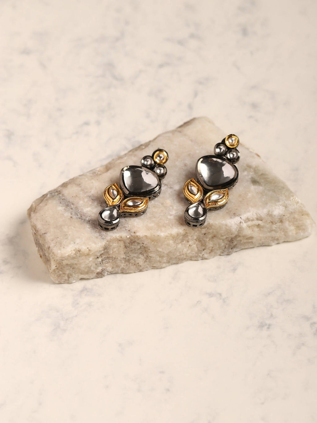 Silver-Plated Contemporary Drop Earrings - Ruby Raang - Distacart