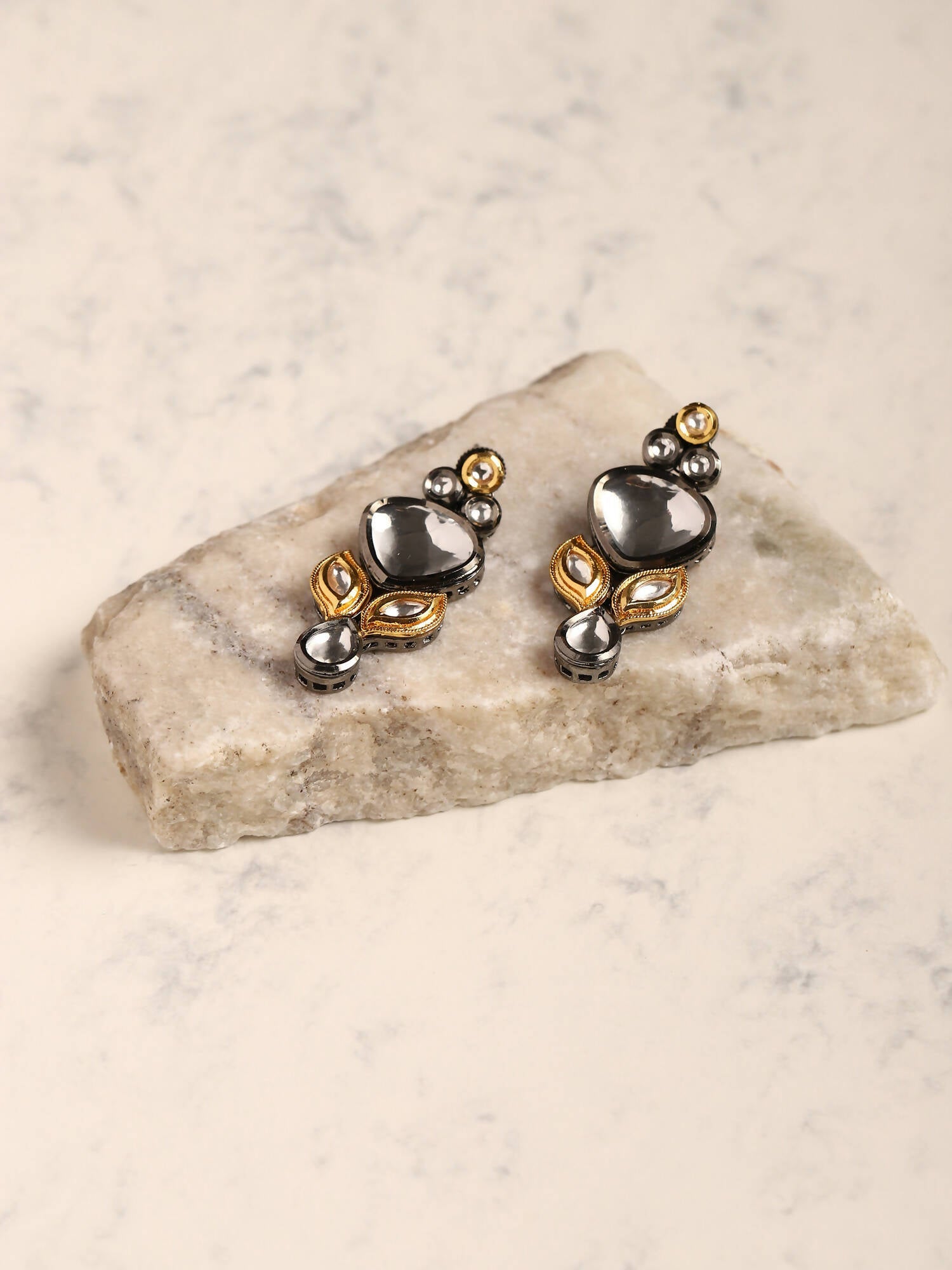 Silver-Plated Contemporary Drop Earrings - Ruby Raang - Distacart