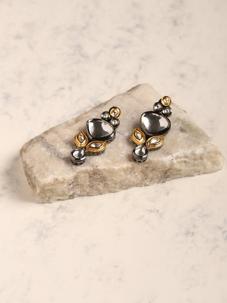 Silver-Plated Contemporary Drop Earrings - Ruby Raang