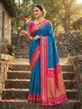 Shree Shyam Fashion Blue Soft Silk Saree - Distacart