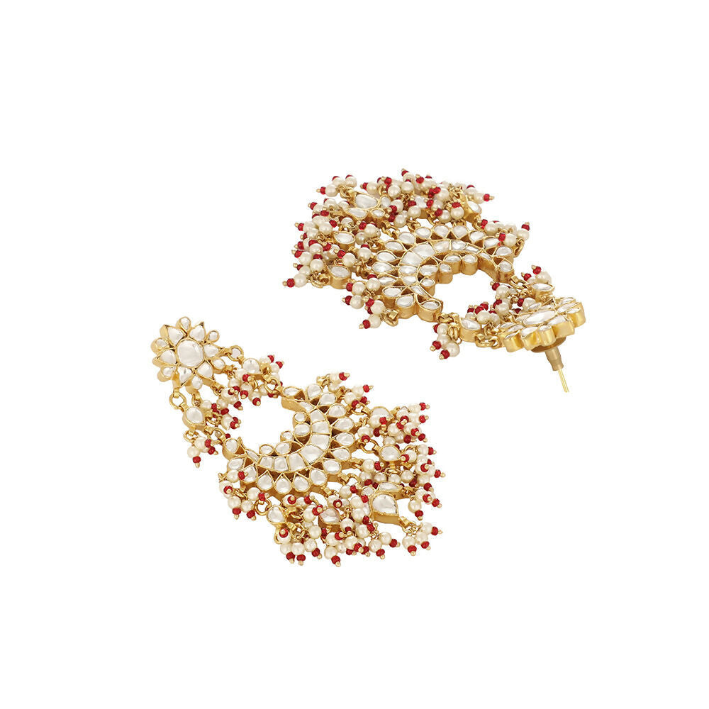 Nuyug 22K Gold Plated Pearl Empress Chandbali Earrings - Distacart