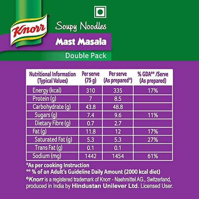 Knorr Soupy Noodles Mast Masala - Distacart