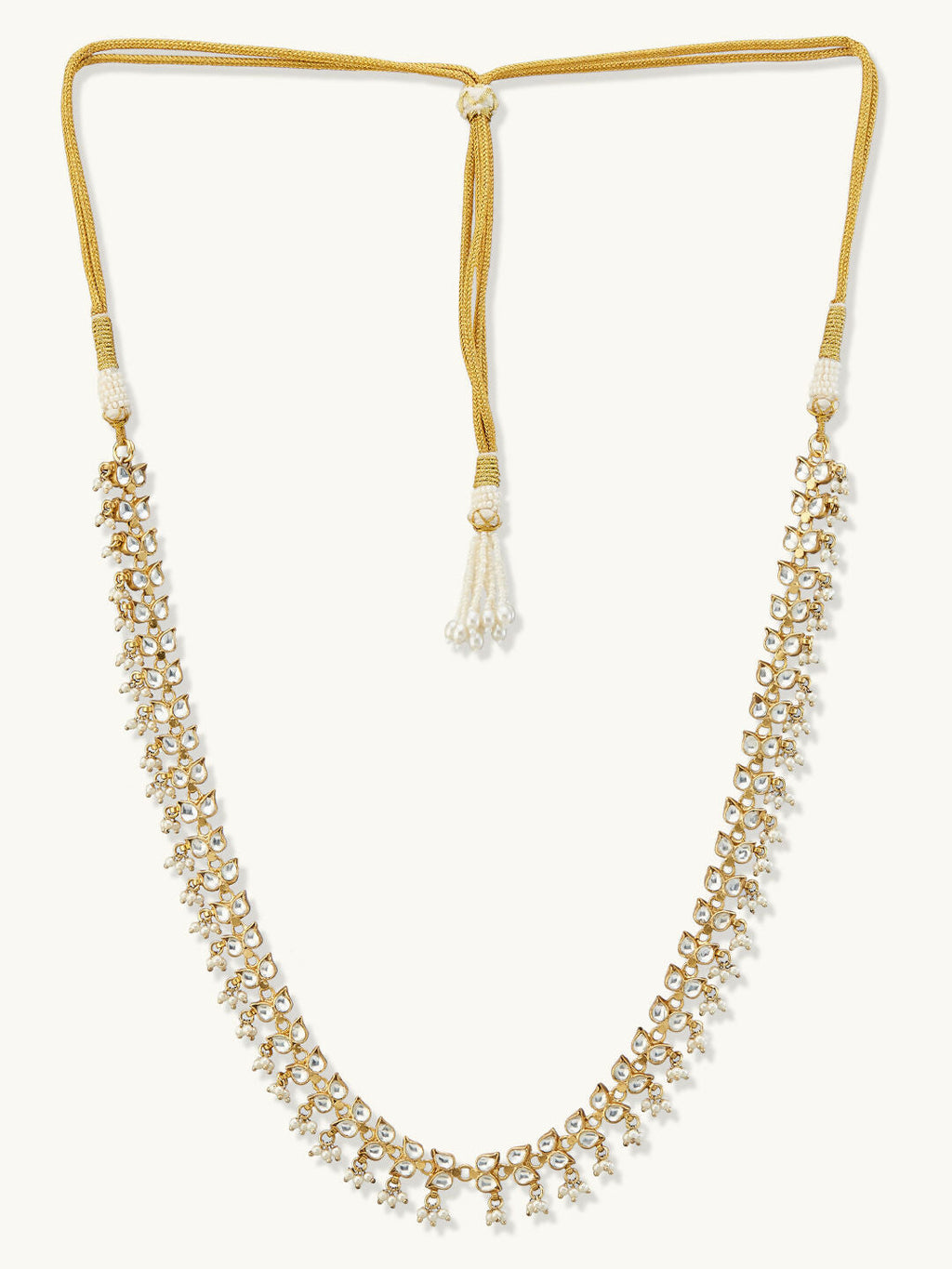 Nuyug 22K Gold-Plated Kundan & Pearl Studded Matha Patti Head Jewellery