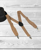 Manet Boys Solid Suspenders - Beige