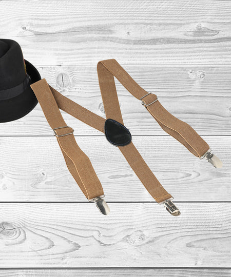 Manet Boys Solid Suspenders - Beige