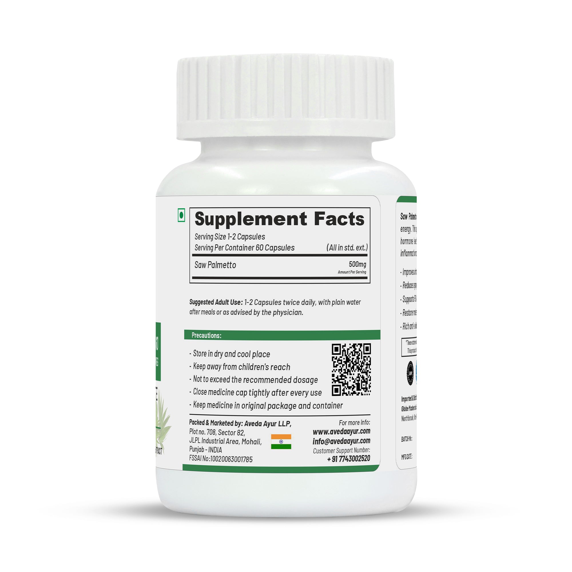 Life Aveda Premium Saw Palmetto Capsules - Distacart