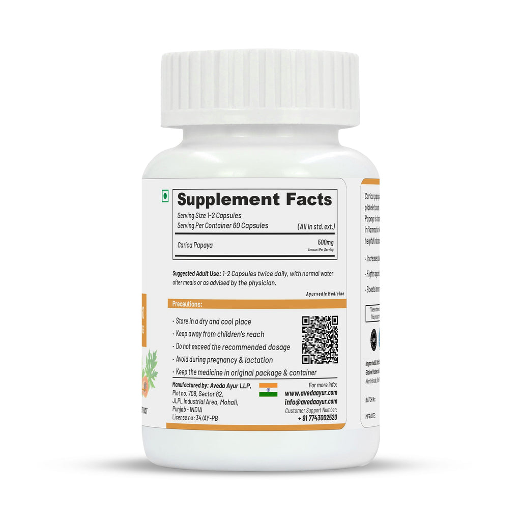 Life Aveda Carica Papaya Capsules - Distacart
