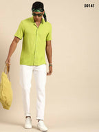 Green Men Rayon Comfort Opaque Casual Shirt - Mahotsav