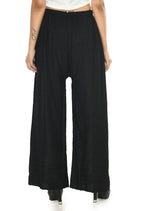 Mominos Fashion Moeza Reyon Cotton Black Chikan Work Palazzo