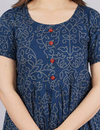 Vamika Blue Cotton Printed Party Wear/Casual Wear Kurti - Distacart