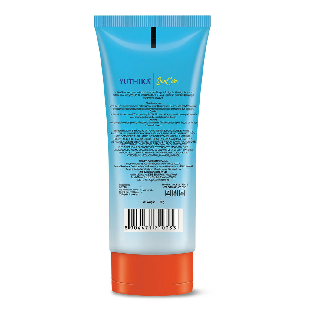 Yuthika Sunscreen Lotion SPF 50 PA+++ - Distacart
