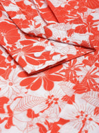 Red & White Men pure Cotton Floral Printed Straight Kurta - Mahotsav