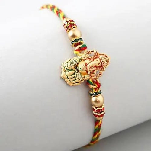 Authentic Design Ganesha Rakhi & Fruit N Nut Chocolates - Distacart
