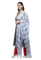 Mominos Fashion Moeza Silver Grey Window Cotton Dupatta - Distacart