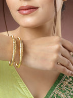 NVR Women's Set of 2 Gold-Plated Handcrafted Traditional Bangles - Distacart