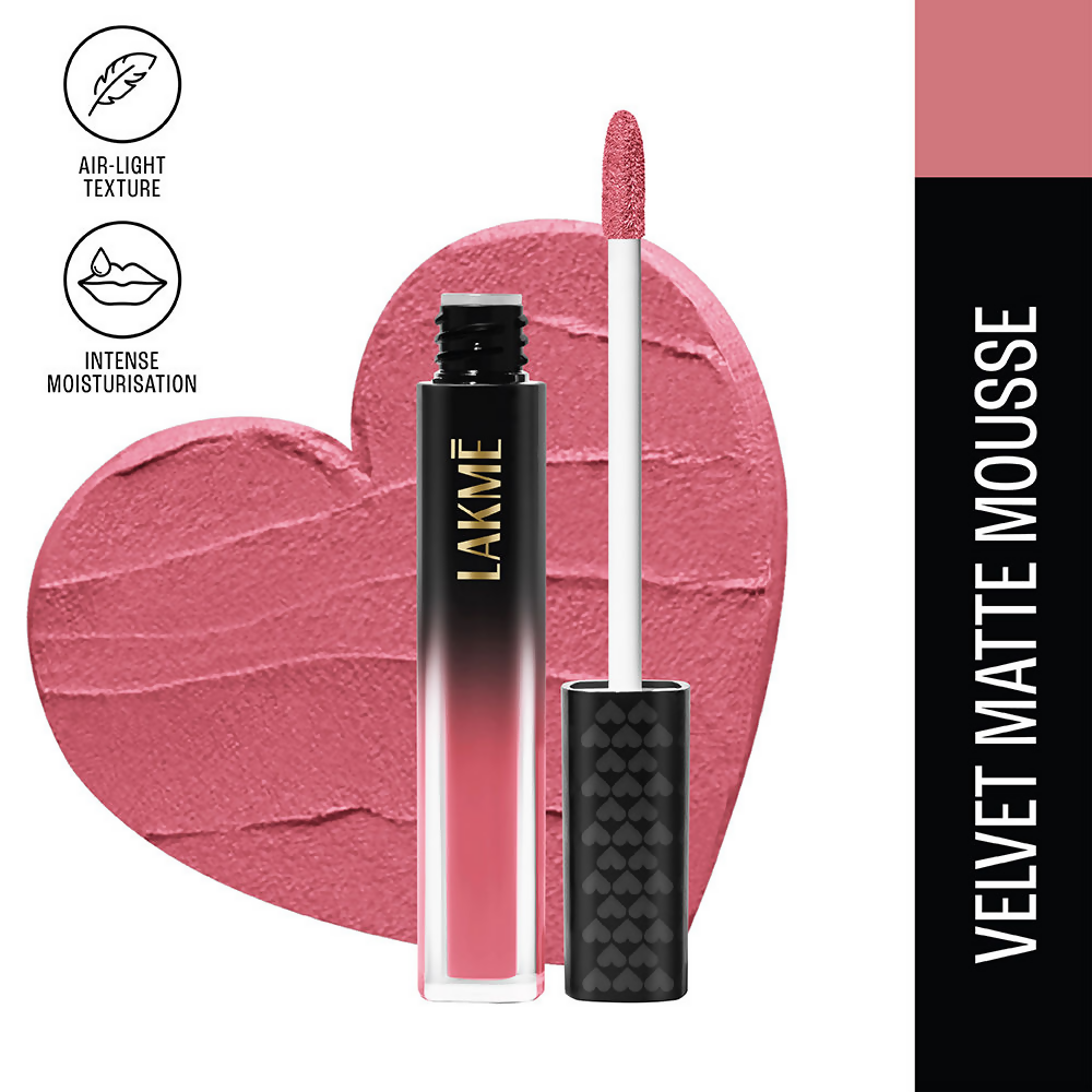 Lakme Xtraordin-Airy Velvet Matte Lip Mousse - First Crush Pink