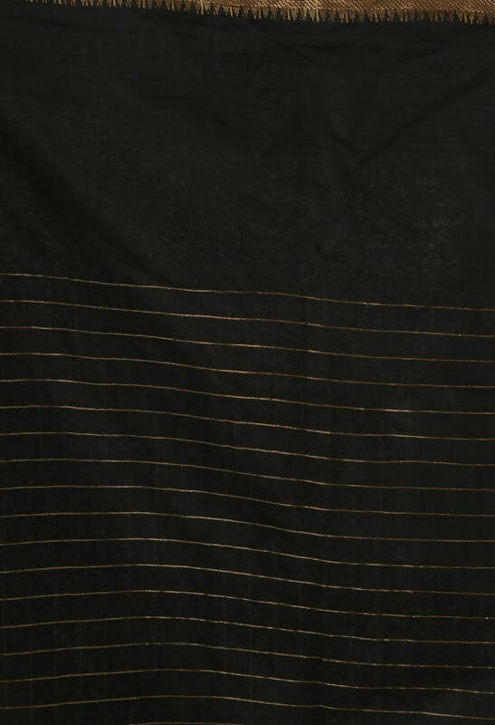 Mominos Fashion Moeza Black Bhagalpuri Handloom Silk Raj Shree Saree with unstitched Blouse piece - Distacart