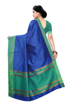 Vamika Blue Cotton Silk Weaving Saree (Manipuri Blue) - Distacart