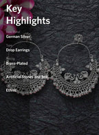 Mominos Fashion Silver-Plated Peacock Design Chandbali Earrings - Distacart