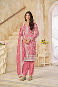 Anaita Pink Organza Crush Stitched Suit with Embroidery Work - Distacart