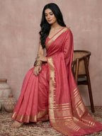 Shree Shyam Fashion Maroon Cotton Saree - Distacart